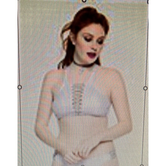 Hot Topic Other - Midnight Hour Holographic Laceup 2 Piece Bikini Silver Pink Metallic Size M